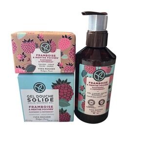 Yves Rocher Raspberry Peppermint Bath‎ Set unisex OS New Soap Shower Gel